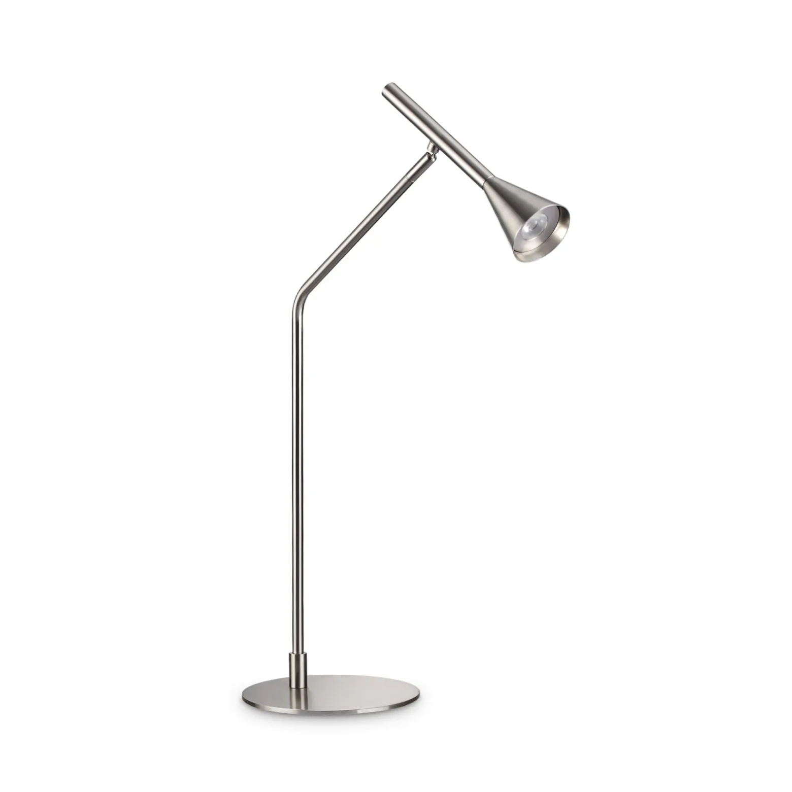 Lámpara de mesa LED Ideal Lux «Diesis», níquel, altura 65 cm, atenuador