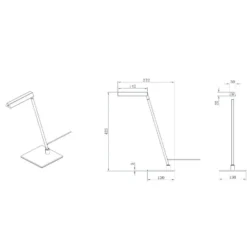 Lámpara de mesa LED Lavale, negra, atenuable, altura 42 cm