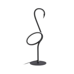 Lámpara de mesa LED Lindby Pajaro, 49cm, negro, aluminio, flamingo