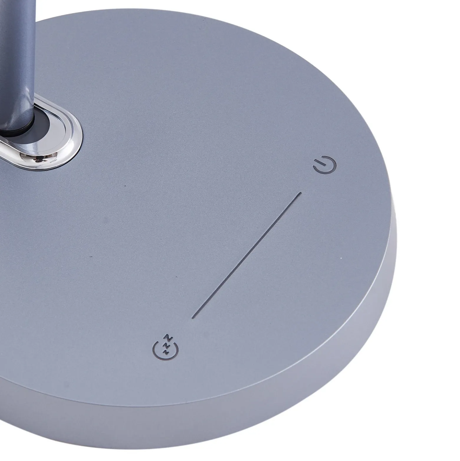Lámpara de mesa LED Lindby Thies, gris, ABS, altura 78cm, atenuable