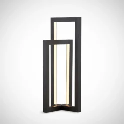 Lámpara de mesa LED Lucande Hylda, altura 42 cm, negro, aluminio