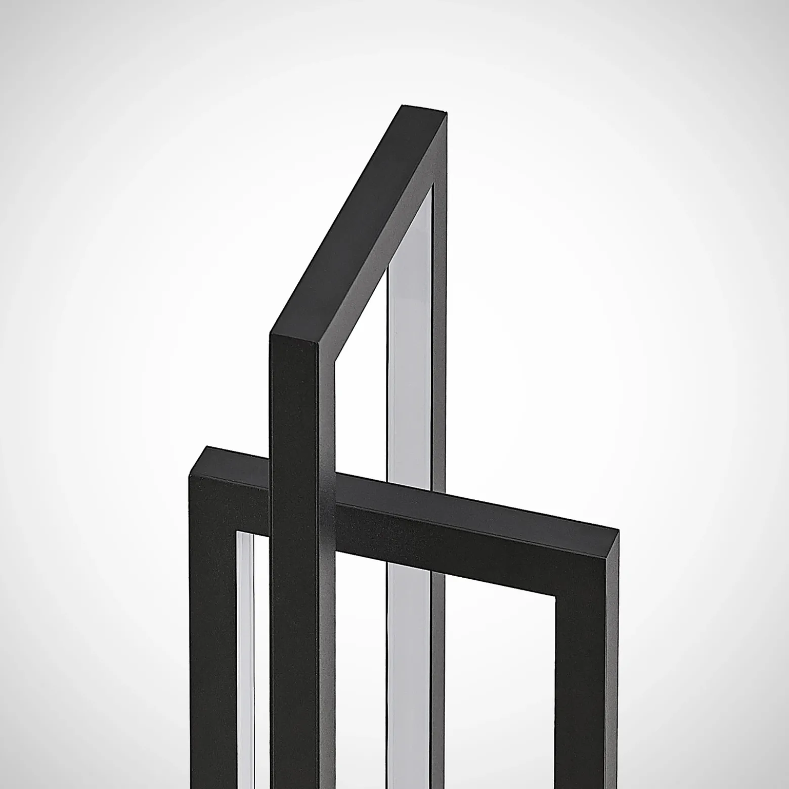 Lámpara de mesa LED Lucande Hylda, altura 42 cm, negro, aluminio