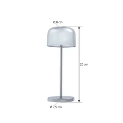 Lámpara de mesa LED Lucande Quill, cromada, CCT, atenuable