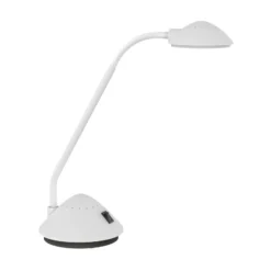 Lámpara de mesa LED MAULarc, blanca, altura 38 cm, flexible
