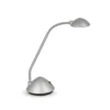 Lámpara de mesa LED MAULarc, plateada, altura 38 cm, flexible