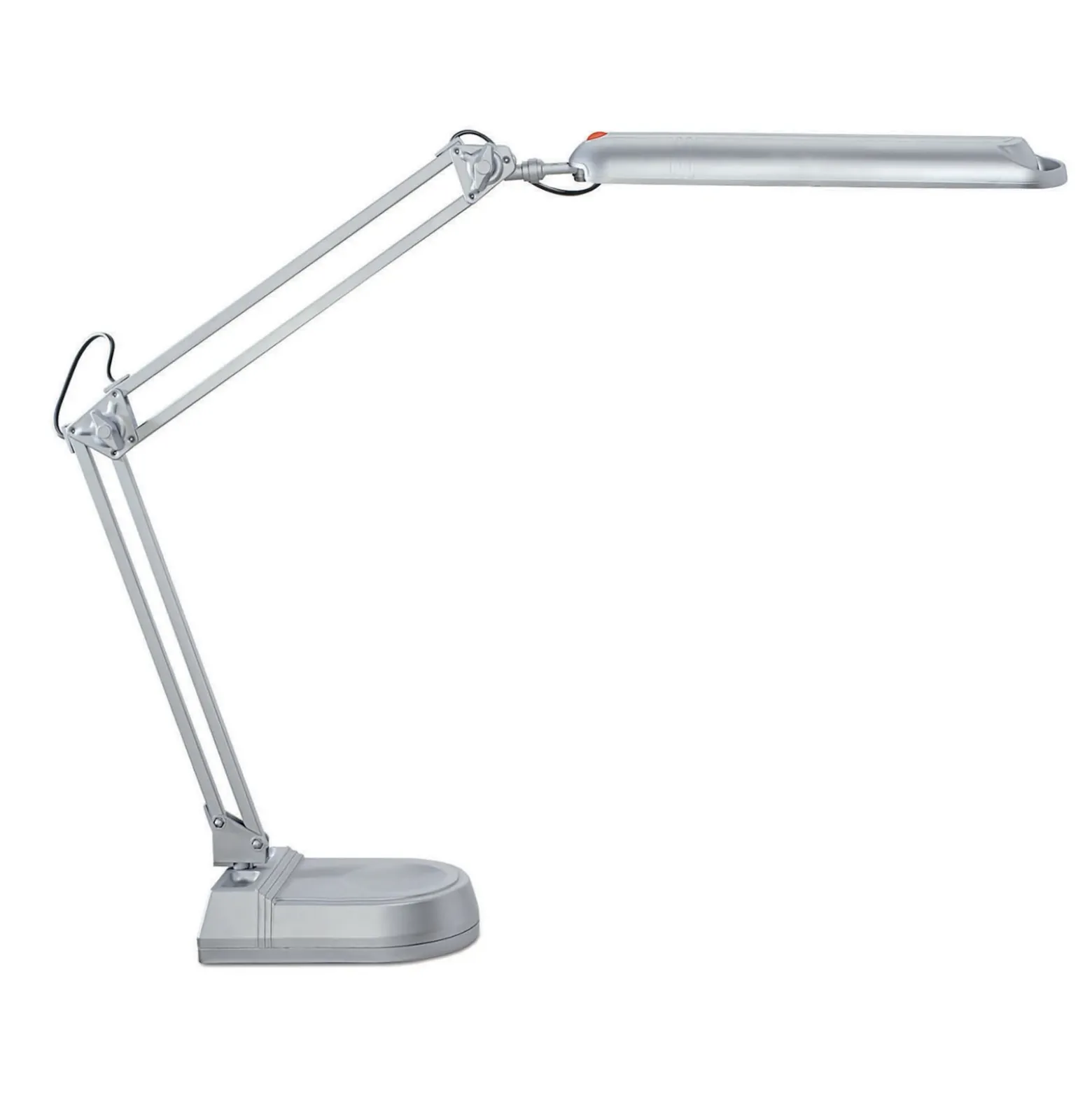 Lámpara de mesa LED MAULatlantic, plateada, altura 41 cm, base