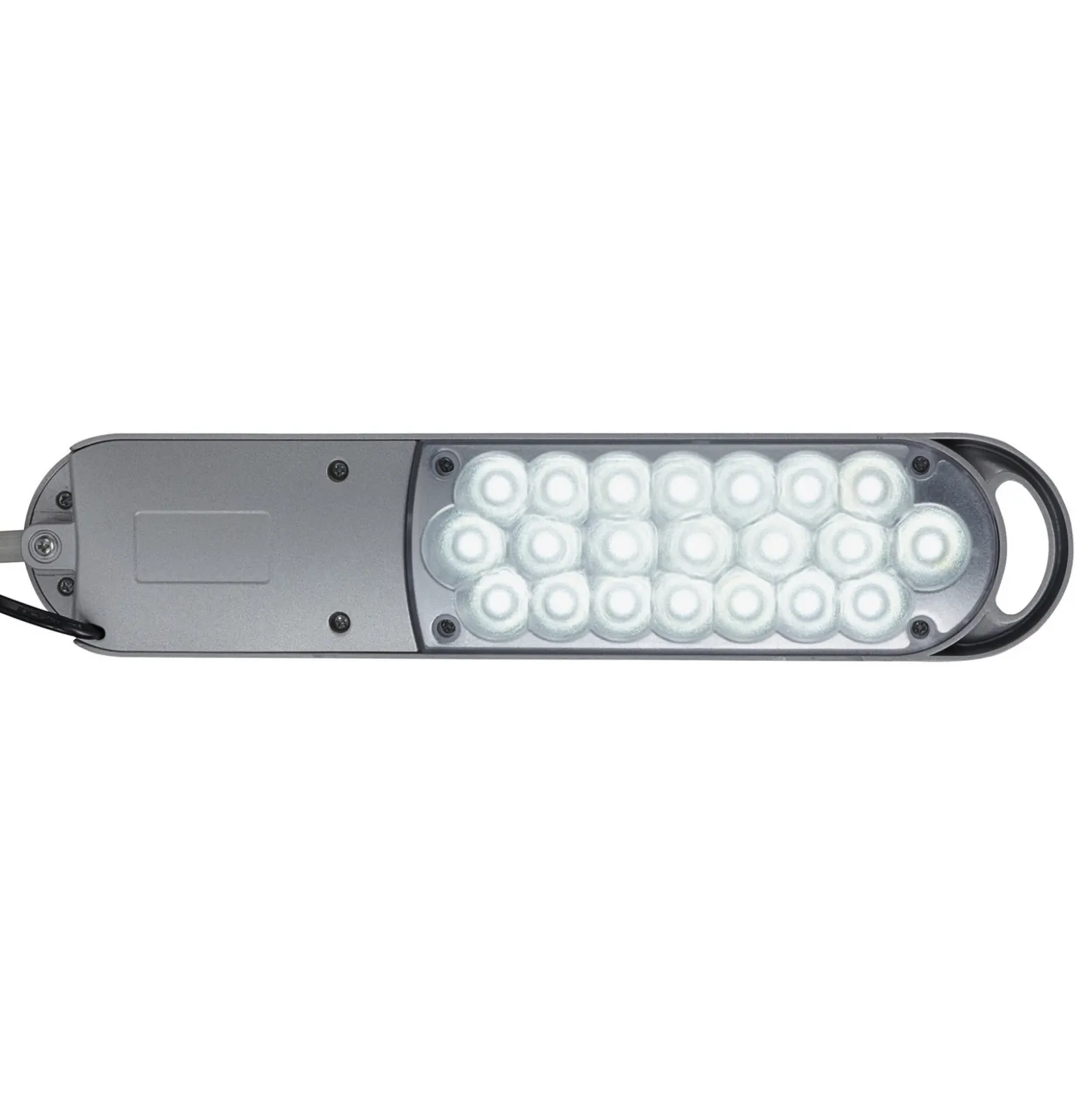 Lámpara de mesa LED MAULatlantic, plateada, altura 41 cm, base