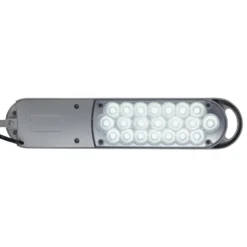 Lámpara de mesa LED MAULatlantic, plateada, altura 38 cm, base con pinza