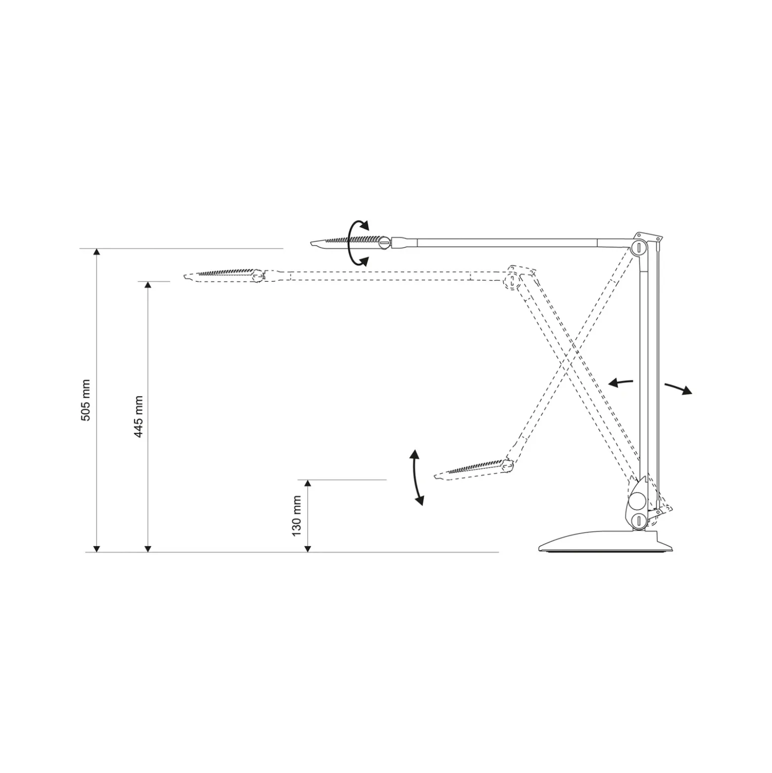 Lámpara de mesa LED MAULoptimus antracita con pie atenuable CCT