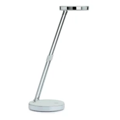 Lámpara de mesa LED MAULpuck, brazo telescópico, blanco