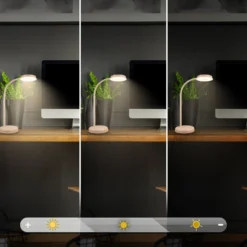 Lámpara de mesa LED Megg, beige, metal, atenuador, 3000 K