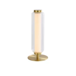 Lámpara de mesa LED Mod, color latón, atenuable en 3 niveles, acero
