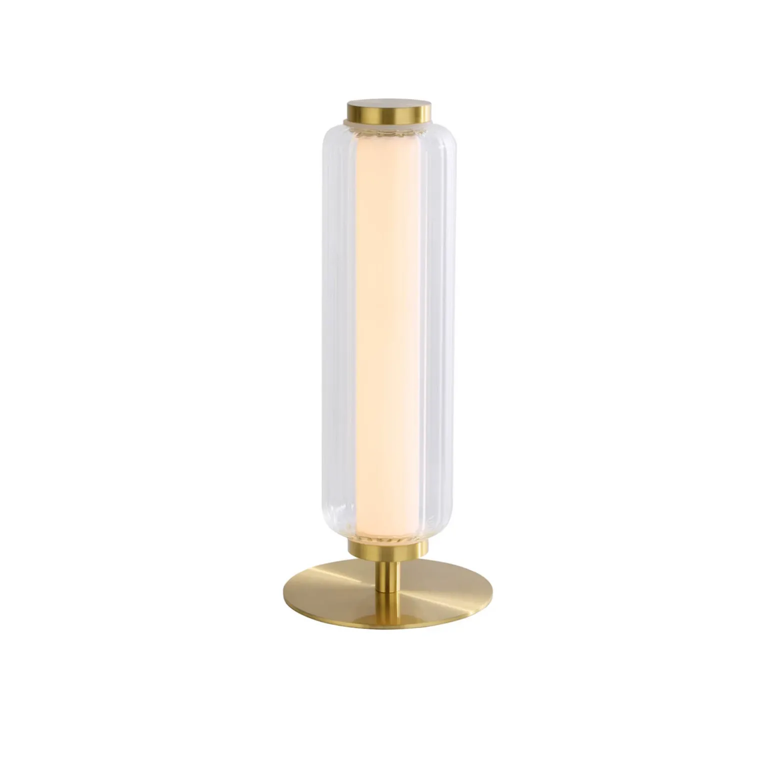 Lámpara de mesa LED Mod, color latón, atenuable en 3 niveles, acero