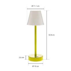 Lámpara de mesa LED Newgarden Lola Slim con batería, color lima