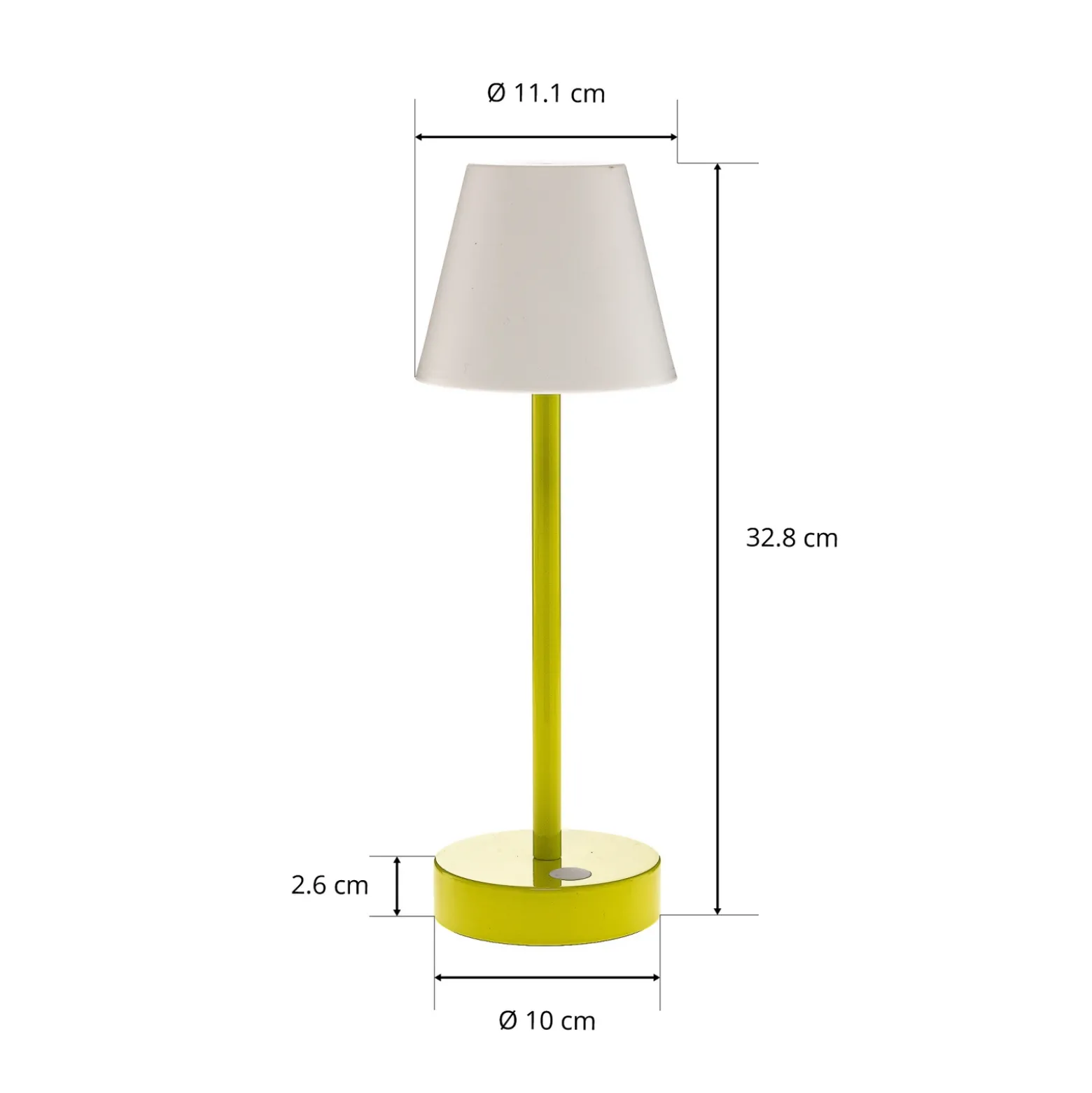 Lámpara de mesa LED Newgarden Lola Slim con batería, color lima