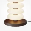 Lámpara de mesa LED Nuvem, marrón, cristal opalino, altura 55 cm