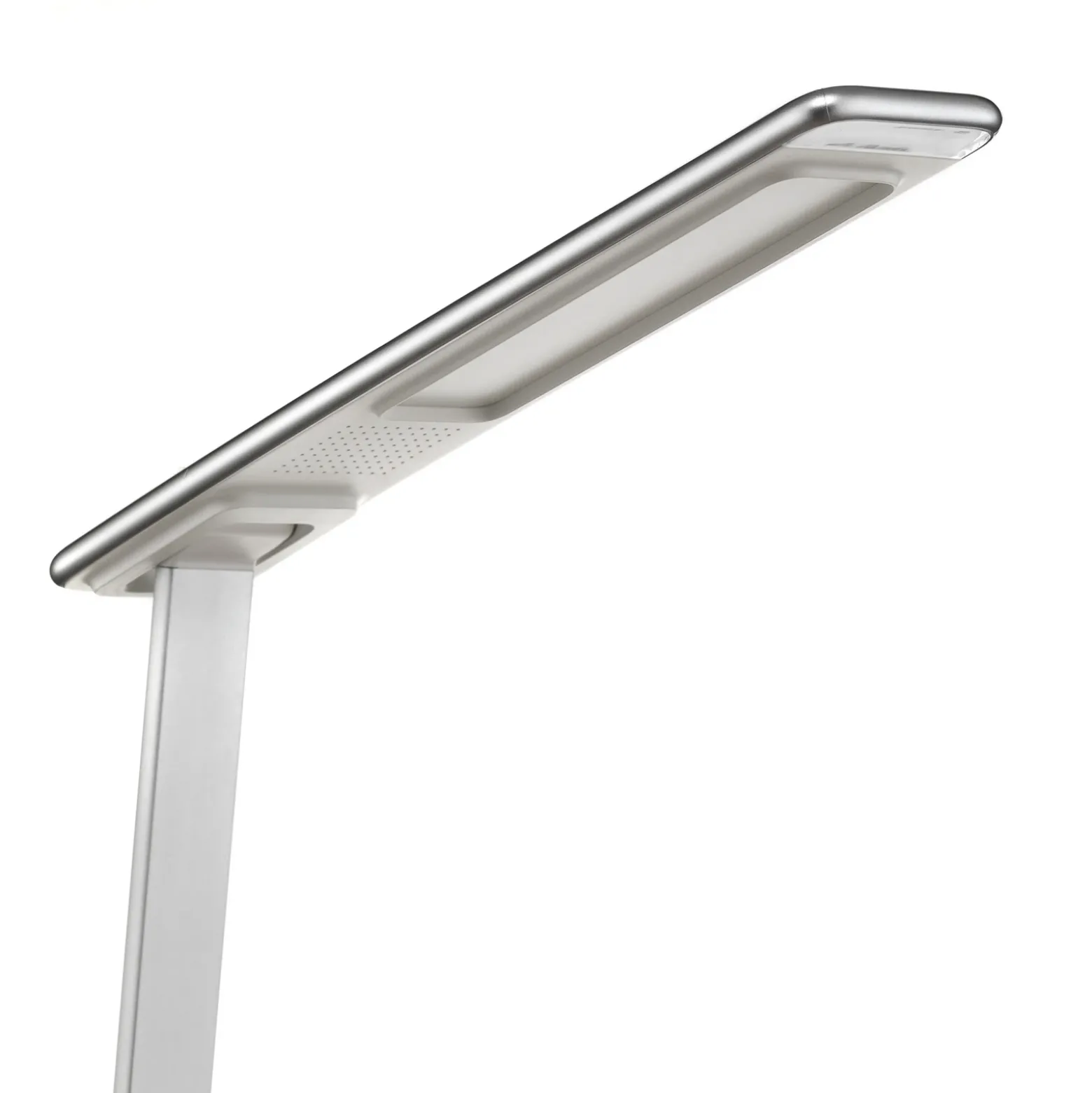 Lámpara de mesa LED Orbit con inducción plateada