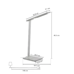 Lámpara de mesa LED Orbit con inducción plateada