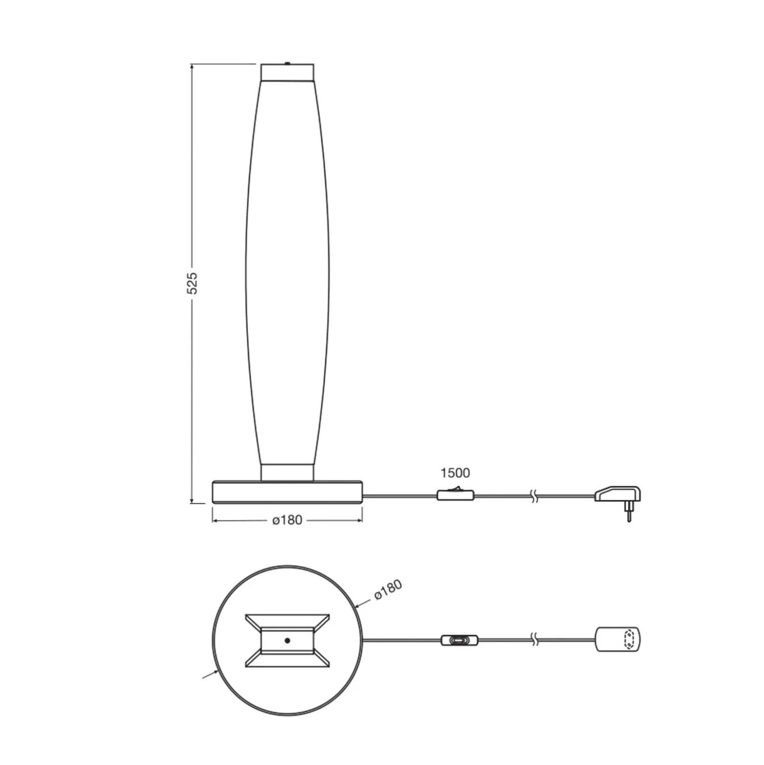 Lámpara de mesa LED OSRAM Decor Flat Felt gris, fieltro, 3000 K
