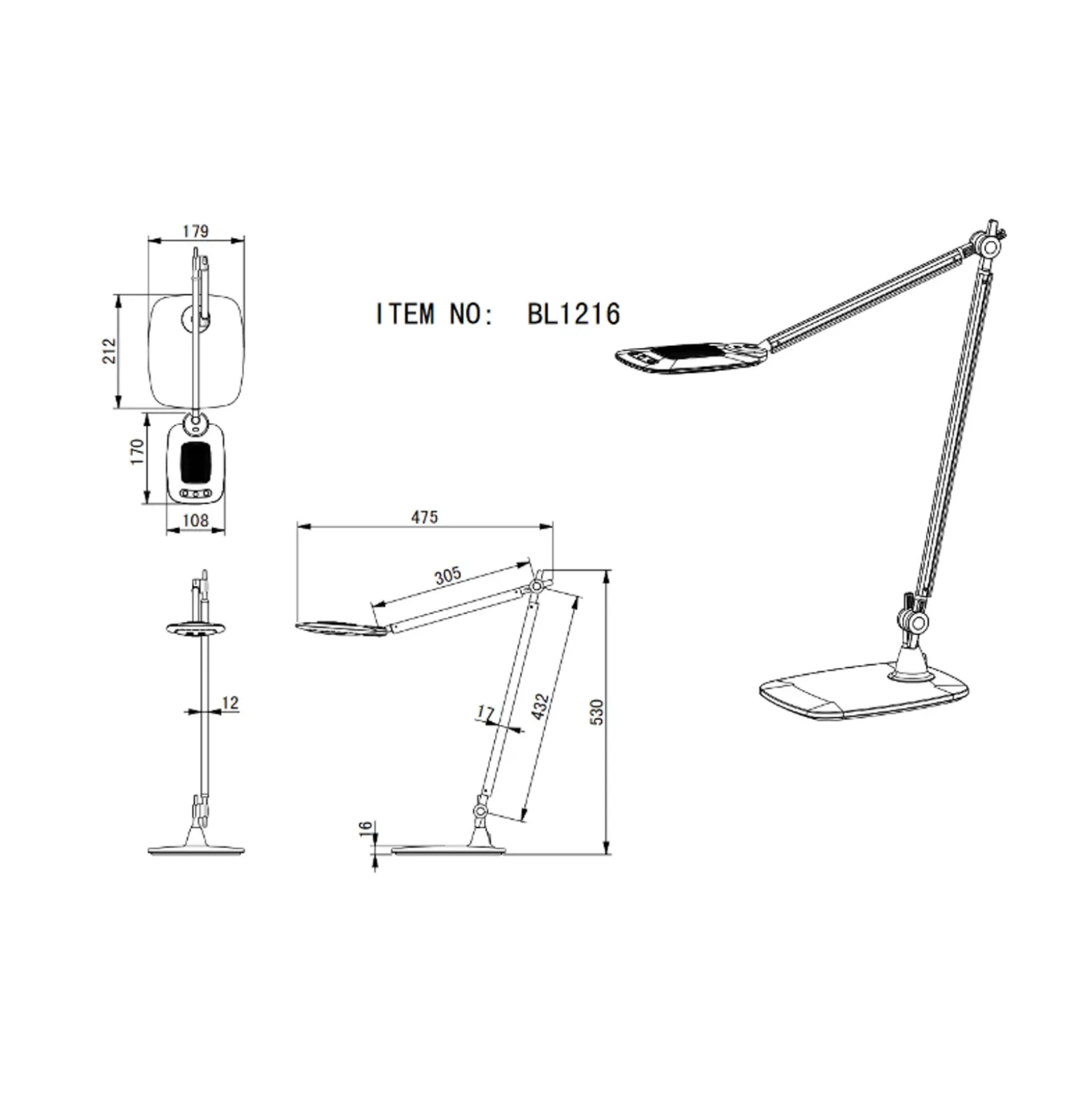 Lámpara de mesa LED Pattaya gris dim CCT