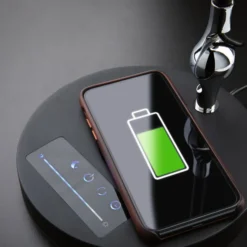 lámpara de mesa LED Paulmann Numis con función de carga, color negro