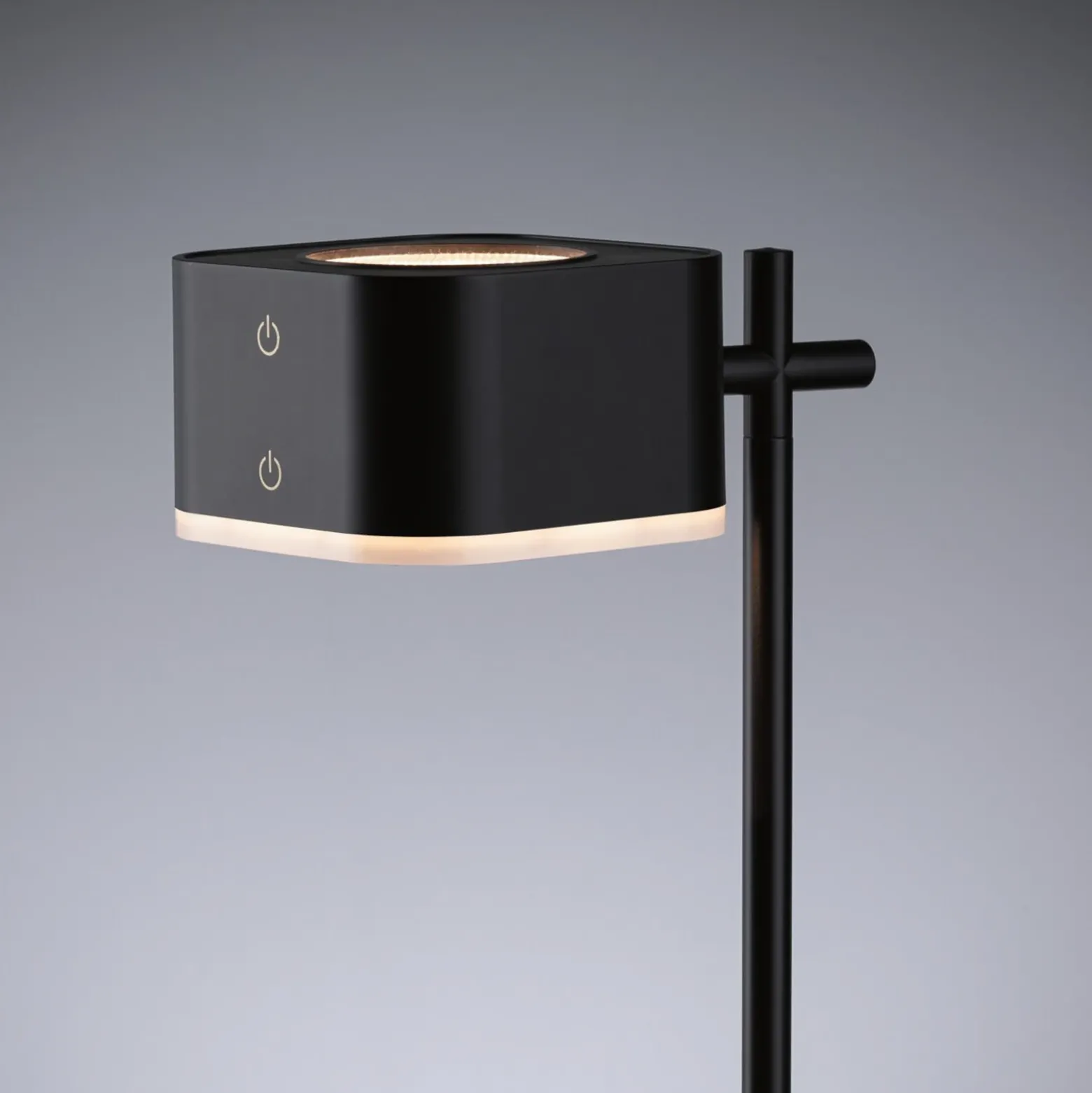 lámpara de mesa LED Paulmann Varia, negra, 37 cm, atenuable CCT