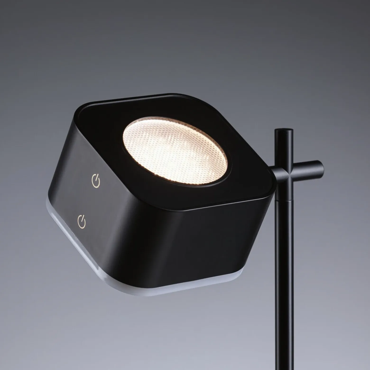 lámpara de mesa LED Paulmann Varia, negra, 37 cm, atenuable CCT