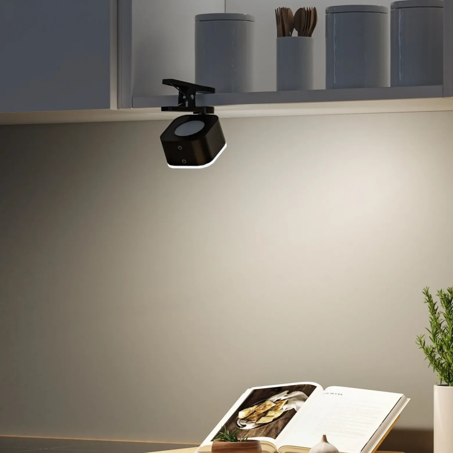 lámpara de mesa LED Paulmann Varia, negra, 37 cm, atenuable CCT
