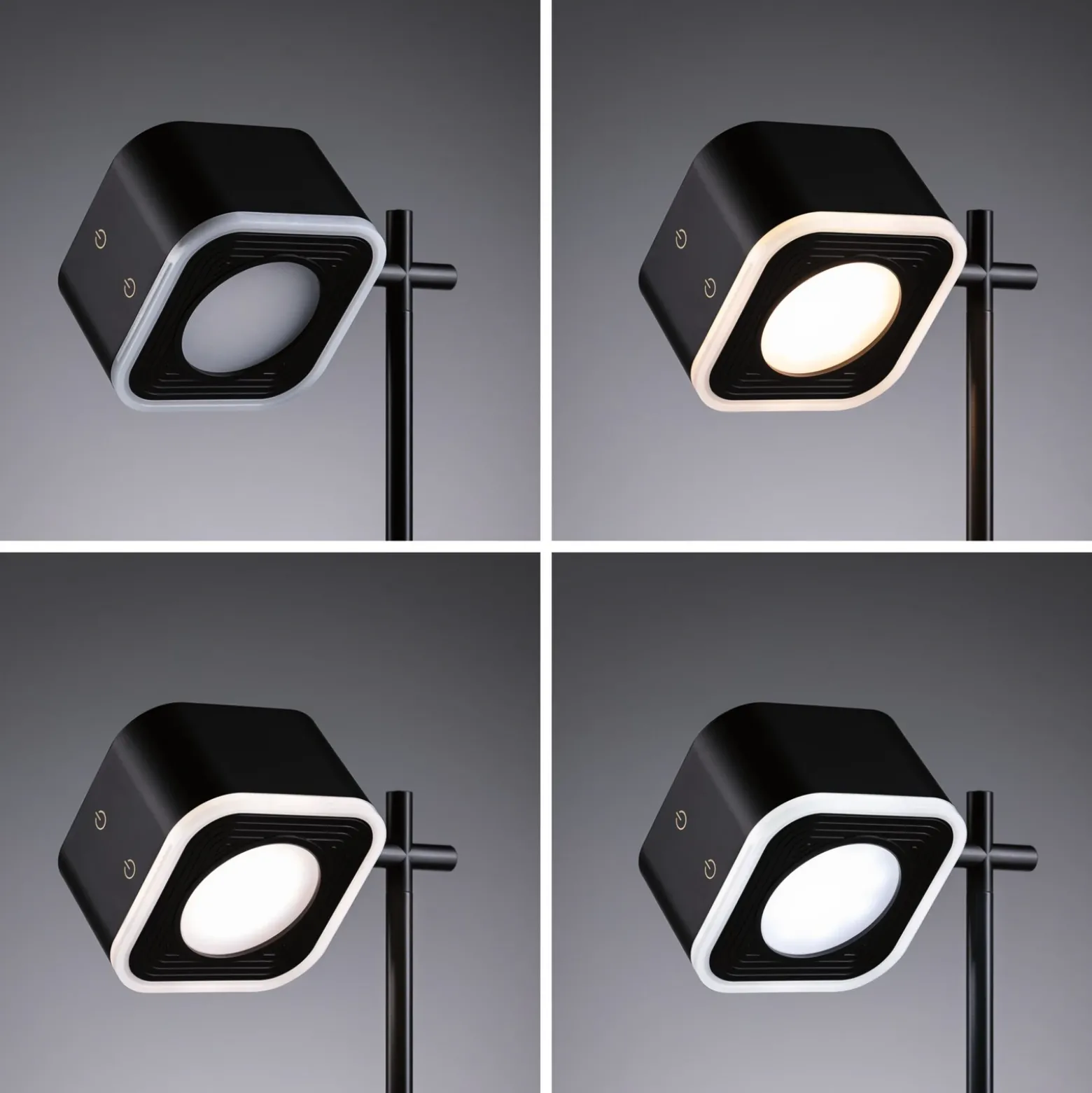 lámpara de mesa LED Paulmann Varia, negra, 37 cm, atenuable CCT