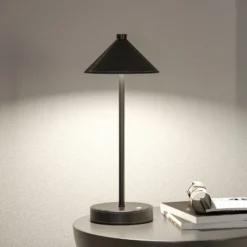 lámpara de mesa LED Pellini de Paulmann, negra, down, CCT