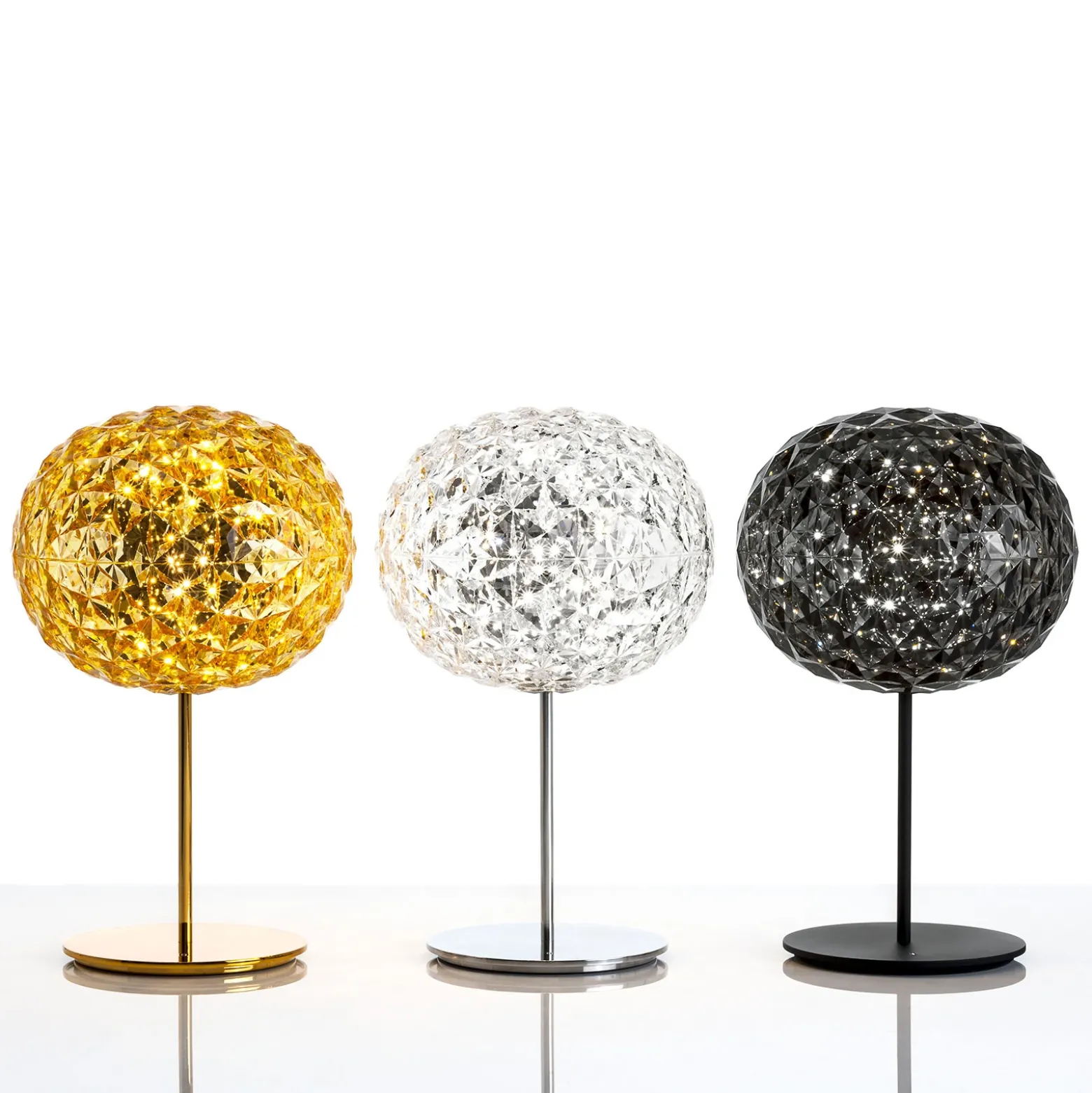 Lámpara de mesa LED Planet, atenuador, ahumado