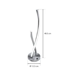 Lámpara de mesa LED Polina de Paul Neuhaus, plateada, metal, atenuable