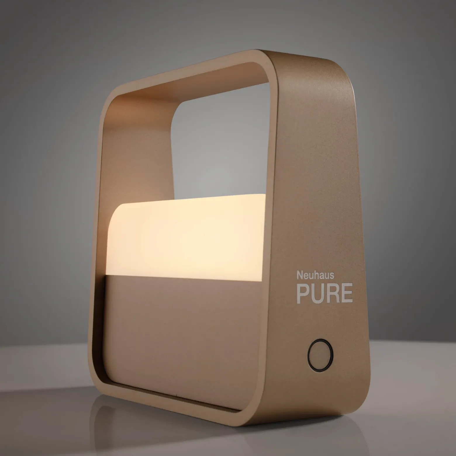 lámpara de mesa LED PURE Go, bronce, aluminio