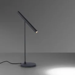 Lámpara de mesa LED PURE Tutua, regulador con sensor, negra