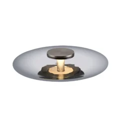 Lámpara de mesa LED PURE Vitrum, gris, cristal/aluminio, regulador táctil