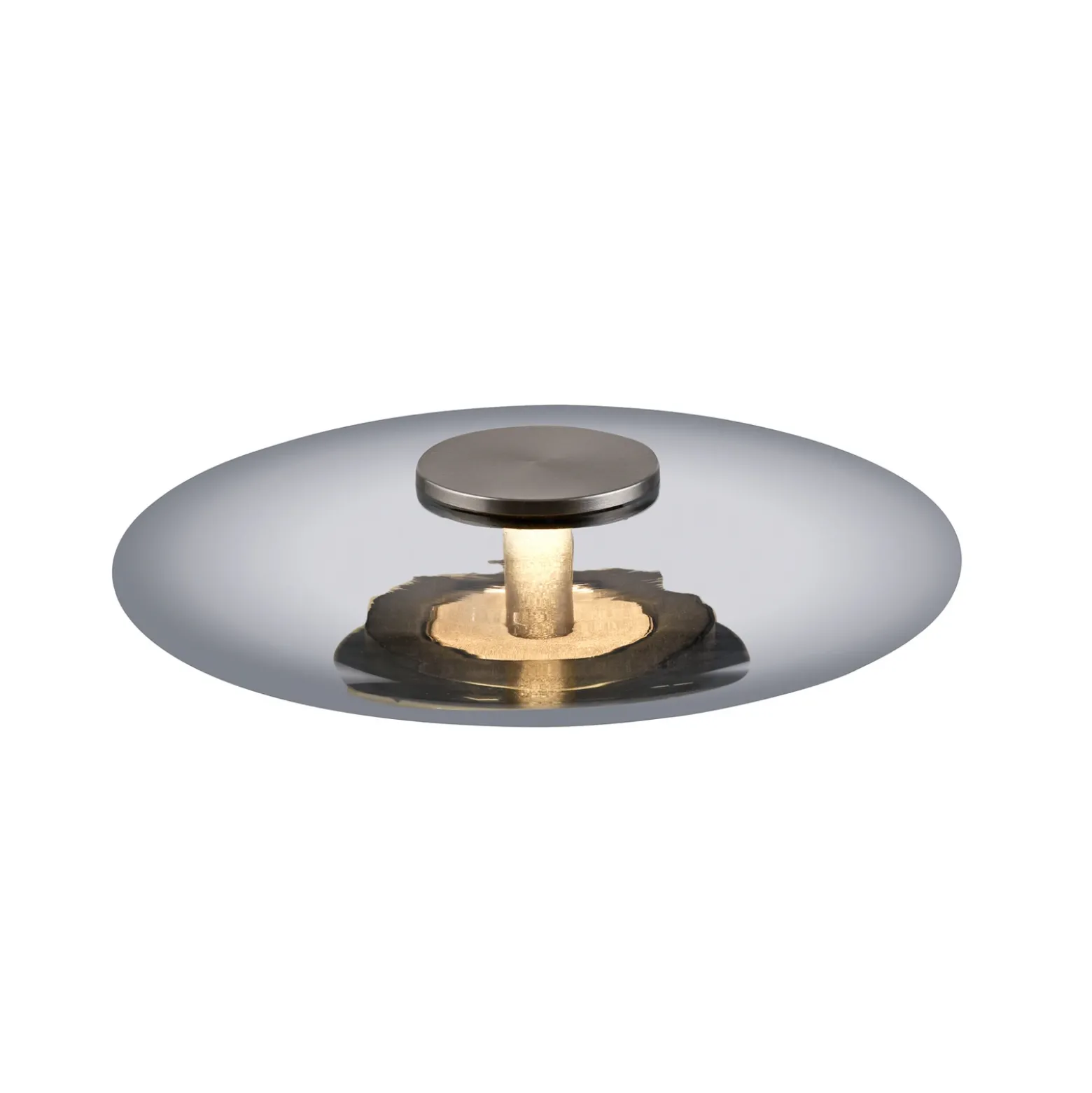 Lámpara de mesa LED PURE Vitrum, gris, cristal/aluminio, regulador táctil
