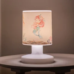 Lámpara de mesa LED recargable Mara sirena, colorida, 21 cm