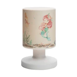 Lámpara de mesa LED recargable Mara sirena, colorida, 21 cm