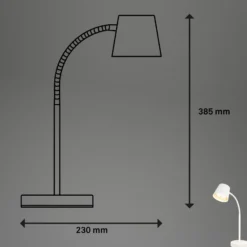 Lámpara de mesa LED recargable Biwo, blanca, regulador táctil, metal