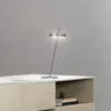 Lámpara de mesa LED recargable Mahina color cromo Altura 36 cm Metal CCT