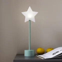 Lámpara de mesa LED recargable Pina blanca Altura 27,8 cm Metal/vidrio