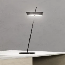 Lámpara de mesa LED recargable Mahina, negra, altura 36 cm, metal, CCT