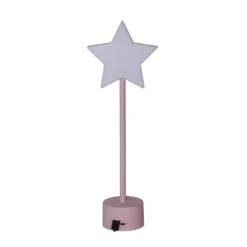 Lámpara de mesa LED recargable Blizz, rosa, 40 cm, con forma de estrella,