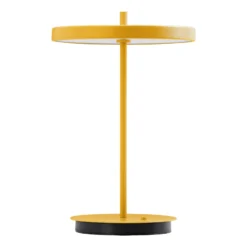 Lámpara de mesa LED recargable UMAGE Asteria Move, amarillo sol liso, 31 cm