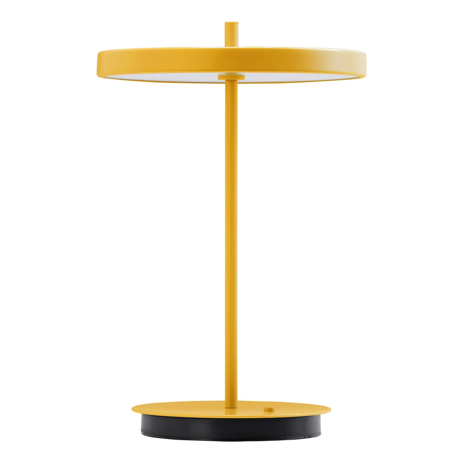 Lámpara de mesa LED recargable UMAGE Asteria Move, amarillo sol liso, 31 cm