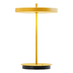 Lámpara de mesa LED recargable UMAGE Asteria Move, amarillo sol liso, 31 cm