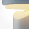 Lámpara de mesa LED recargable Topo, azul claro, altura 20 cm, metal, con