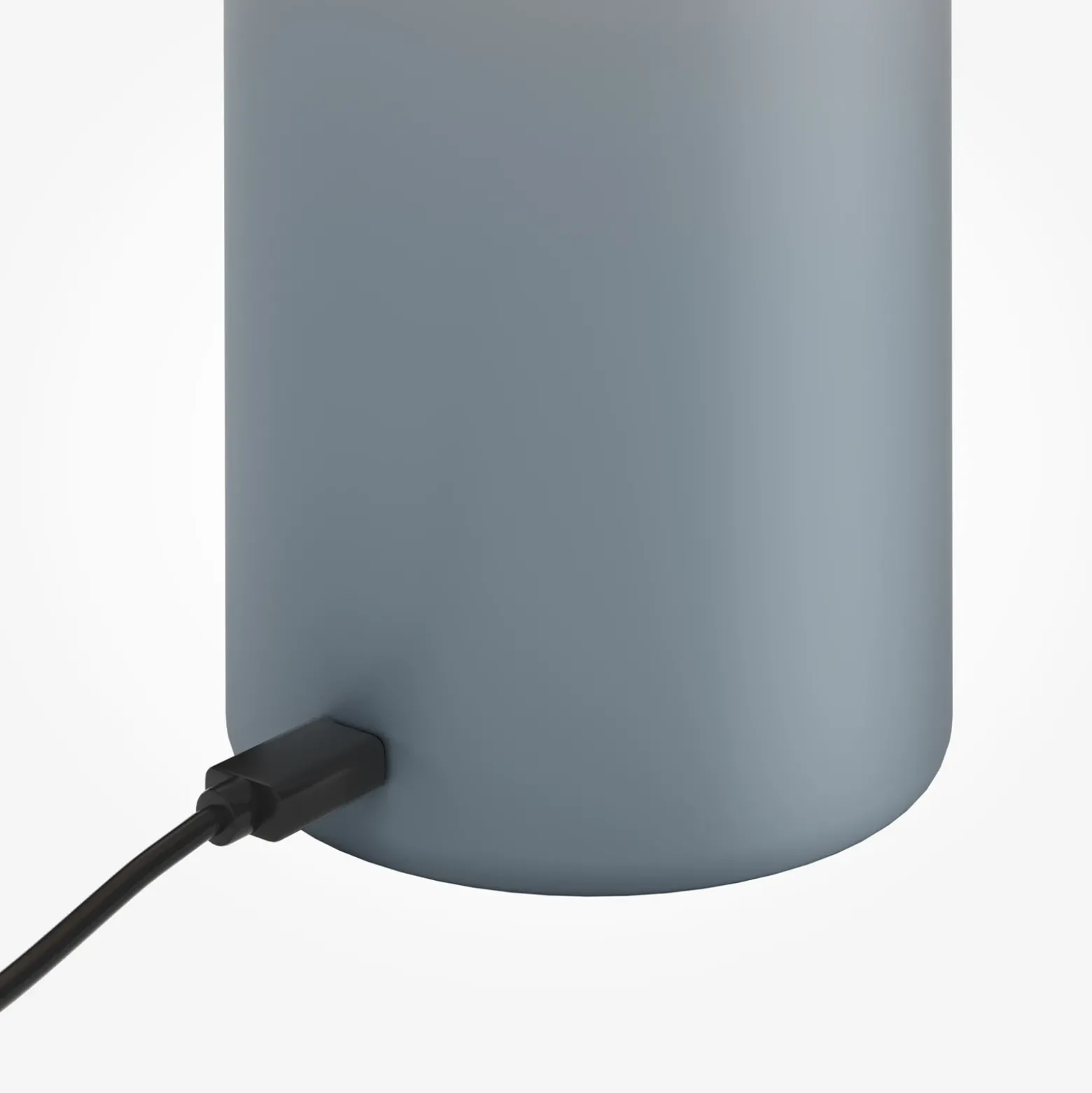 Lámpara de mesa LED recargable Topo, azul claro, altura 20 cm, metal, con