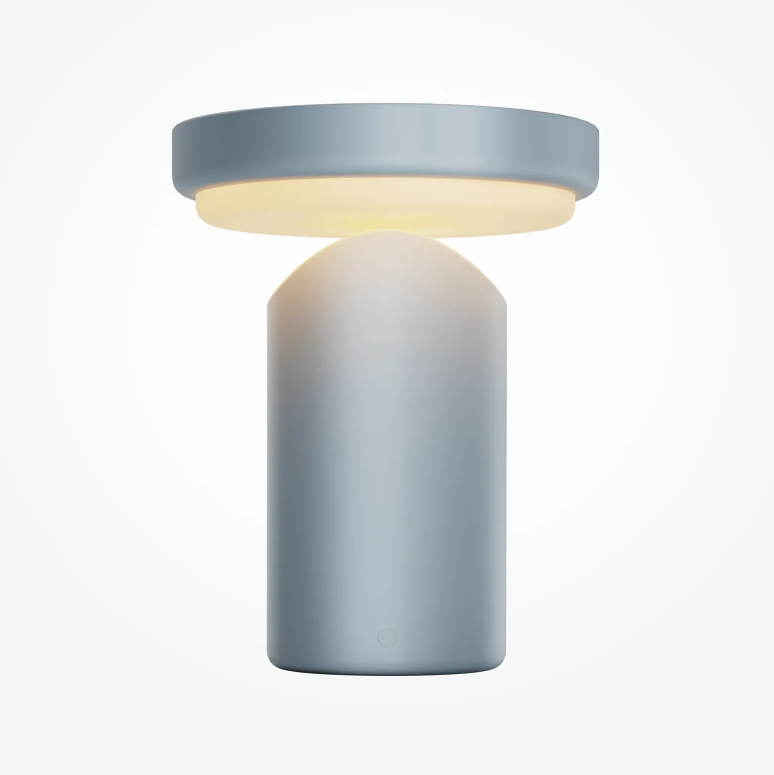 Lámpara de mesa LED recargable Topo, azul claro, altura 20 cm, metal, con