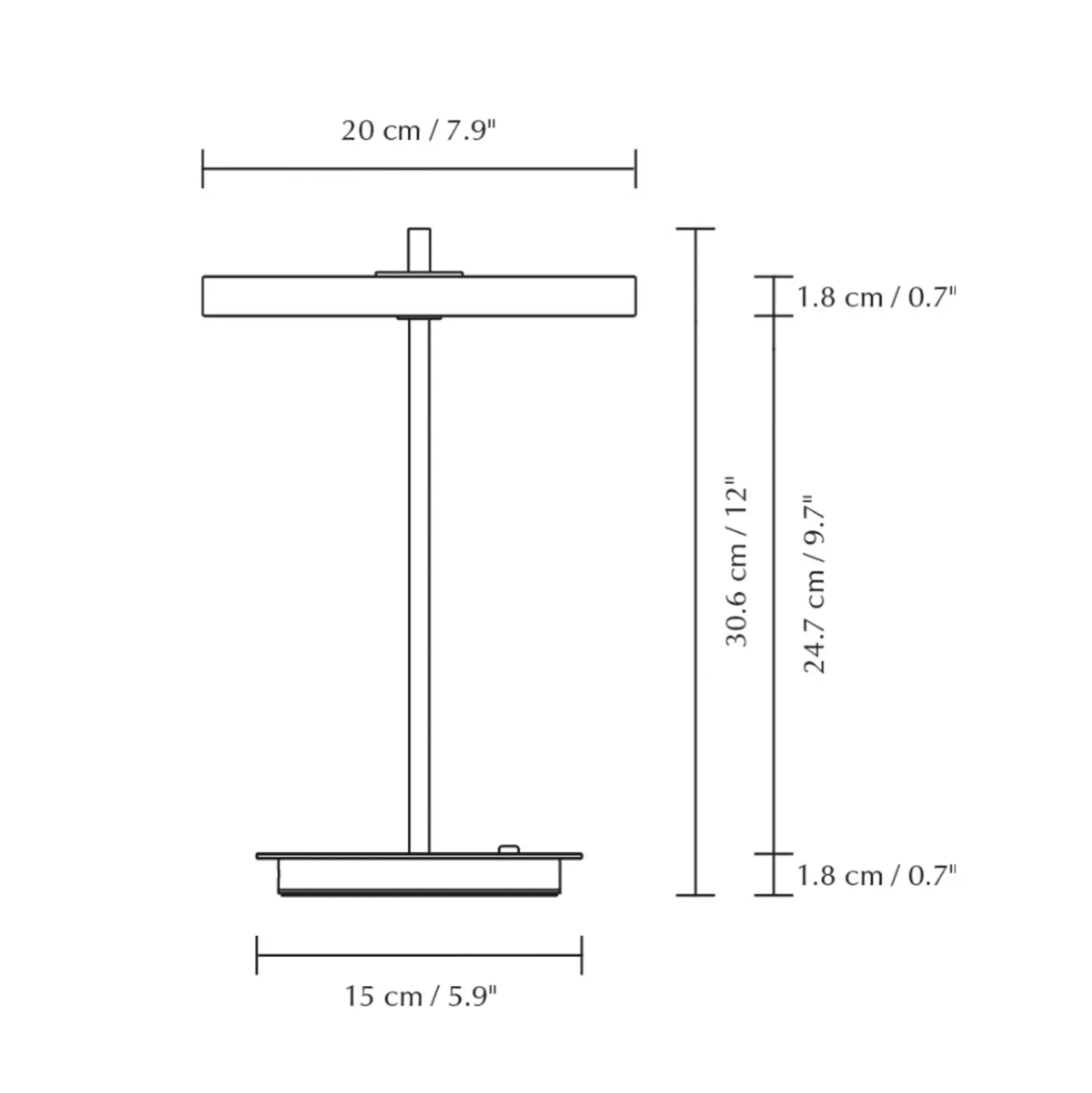 Lámpara de mesa LED recargable UMAGE Asteria Move, verde oliva/latón, 31 cm
